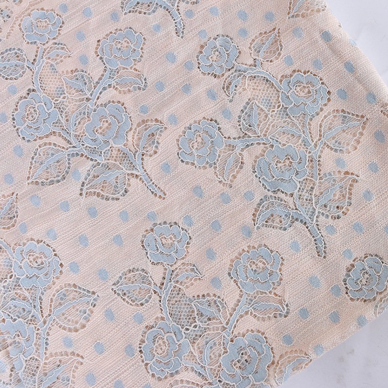 Lace Fabric Cutwork Jacquard Polyester for Bridal Wholesale Supplier 12